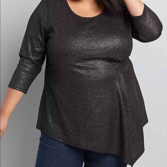 Lane Bryant Asymmetrical Metallic Top - 18/20 - Picture 1 of 6